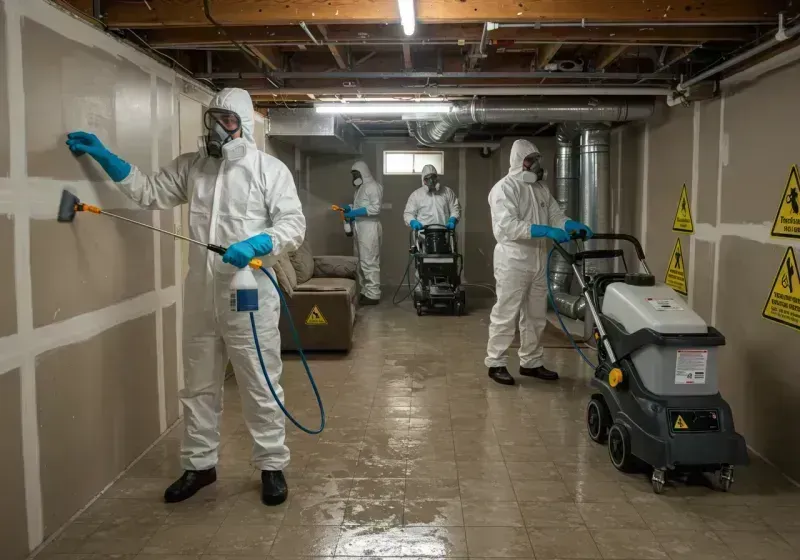 Basement Moisture Removal and Structural Drying process in Parkersburg, WV